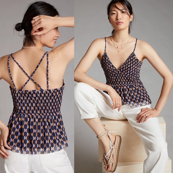 Anthropologie Tops - Anthropologie Mesh V Neck Tank Top Size Small